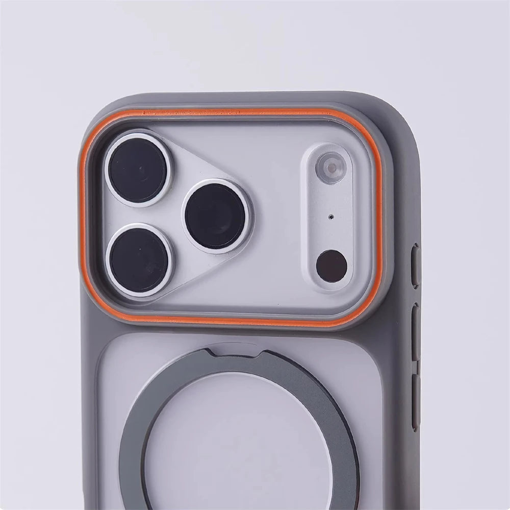 Matte Translucence Magnetic Ring Stand Bumper Case For iPhone 17 Pro Max 16 15 Plus 14 13 12 For Magsafe Shockproof Holder Cover