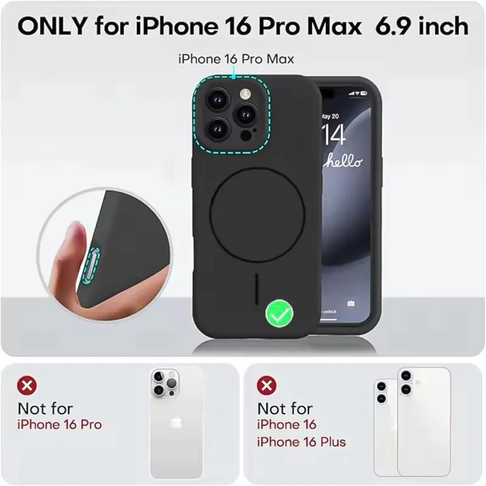 Original Liquid Silicone For Magsafe Cover For iPhone 16 16E 15 14 13 12 11 Pro Max Plus Magnetic Fluorescent Matte Phone Case