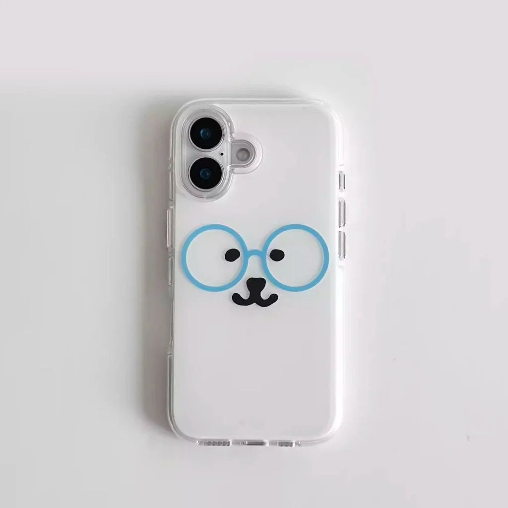 Cartoon Cute Bear Phone Case for iPhone 17 16e 16 15 14 13 12 11 Pro Max X Xs XR XSMax 8 7 6 6s Air Plus Feather Texture