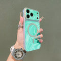 Water Ripples Large Window All-Inclusive Case for iPhone 17 13 12 11 Pro Max 16 15 14 Plus for Magsafe Wireless Charging Cover