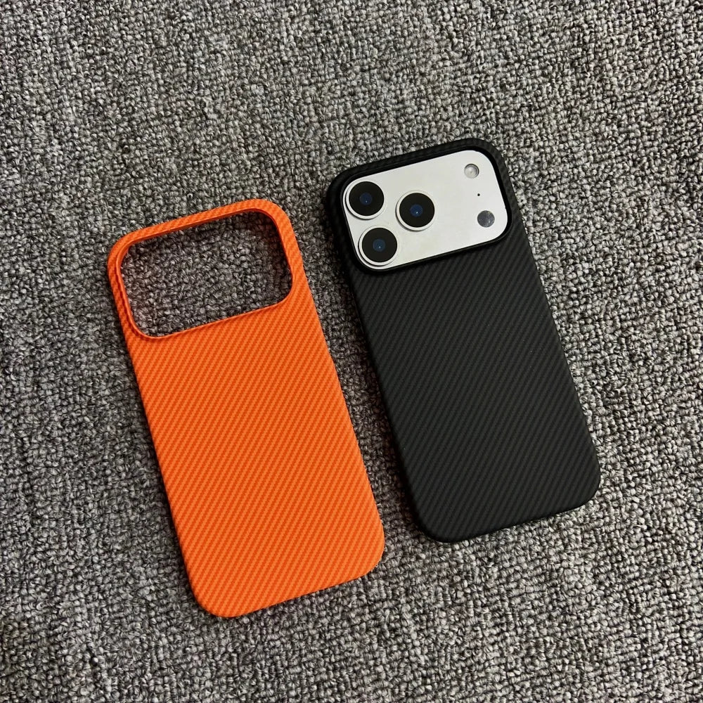 Half Border Carbon Fiber Kevlar ForMagsafe Magnetic Phone Case ForiPhone 17 Air 17Pro 17ProMax Fashion Wireless Charge Cover