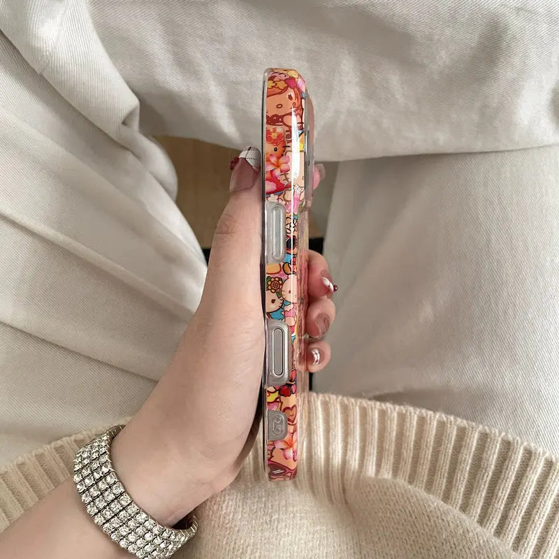 Fashion Cute Cartoon Sanrio Hello Kittty Summer Hawaii Phone Case For iPhone 17 Pro 16 15 14 Pro Max Shockproof Hard Cover