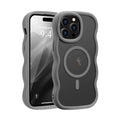 Luxury Wavy Frame translucent Magnetic Wireless Charge Shockproof Case For iPhone 17 16E 16 15 14 13 12 Pro Max Plus 17Air Cover