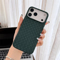 Luxury Weave Pattern Phone Case For iPhone 17 Air 16 15 Plus 14 13 12 Pro Max Braided Textured Breathable Shockproof Back Cover