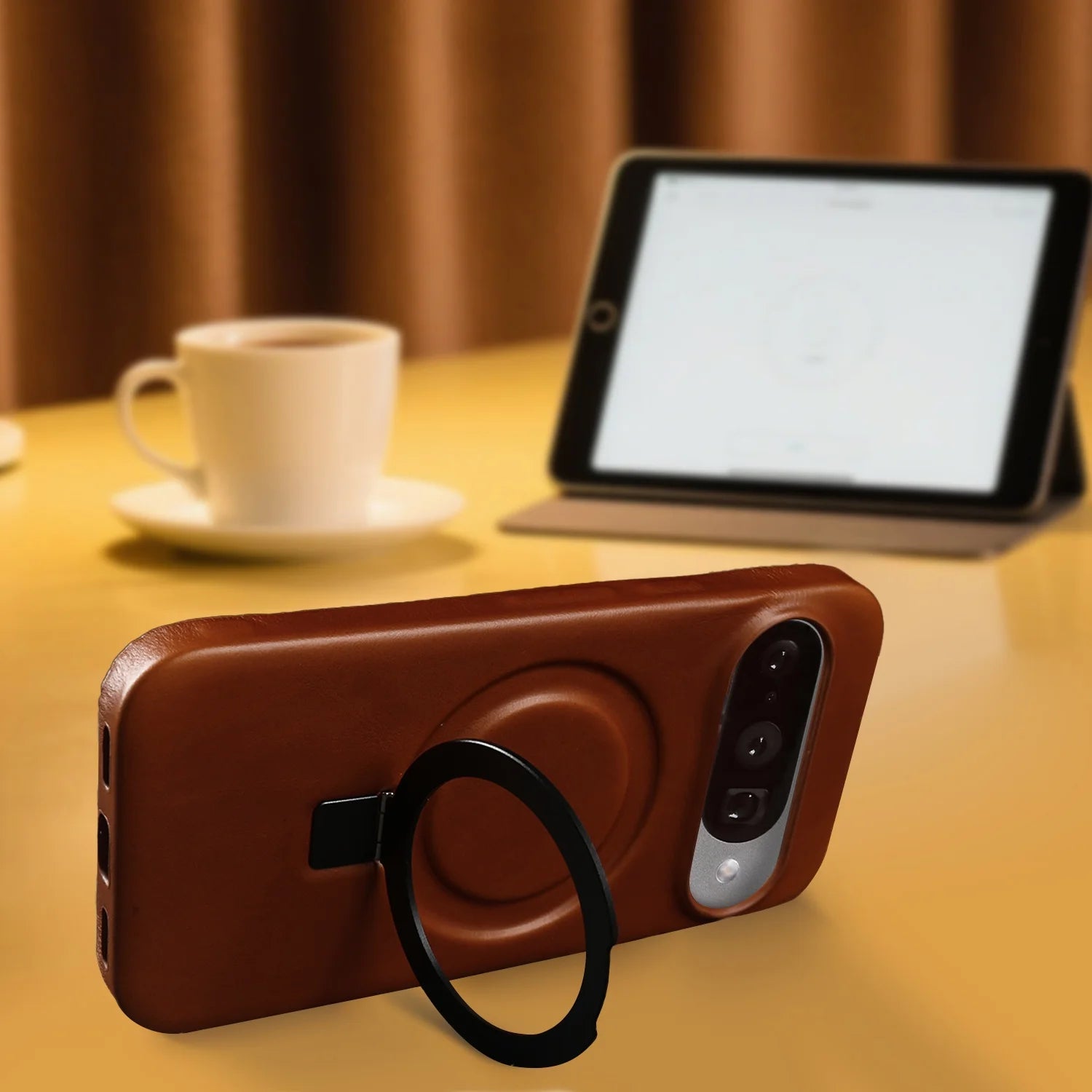 Luxury Magnetic Bracket Holder Genuine Leather Case For Google Pixel 10 Pro XL pixel10  8A 9pro 7A 6A 5A Full Wrapped Back Cover