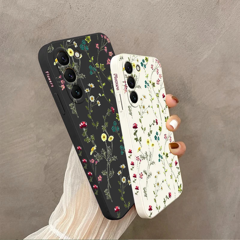 S 23 Yellow Sunflower Silicone Phone Case For Samsung S23 S23Plus S23FE S23Ultra S21 S22 S20FE S21FE S22Ultra S24Plus Cover