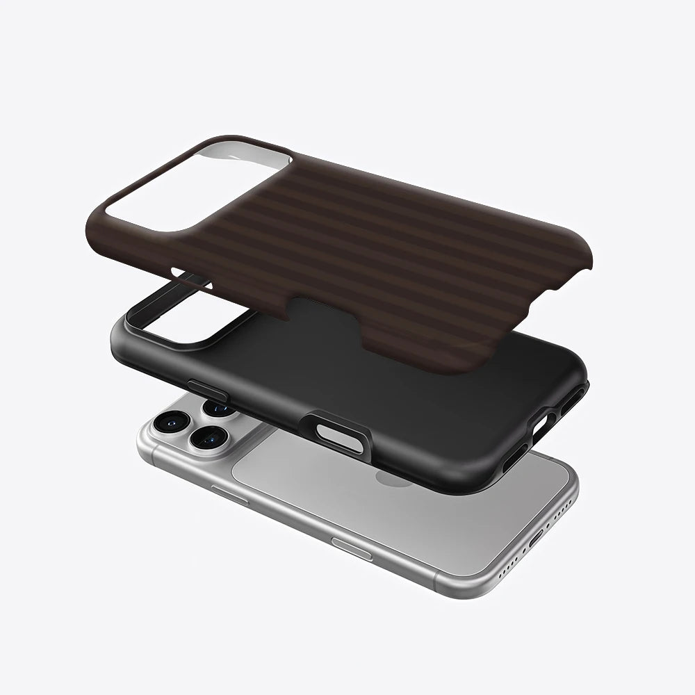 Dark Brown Stripes Phone Case for Magnetic Phone Case for IPhone 17 16 15 14 13 Pro Max Plus Single Double-layer Tough Case