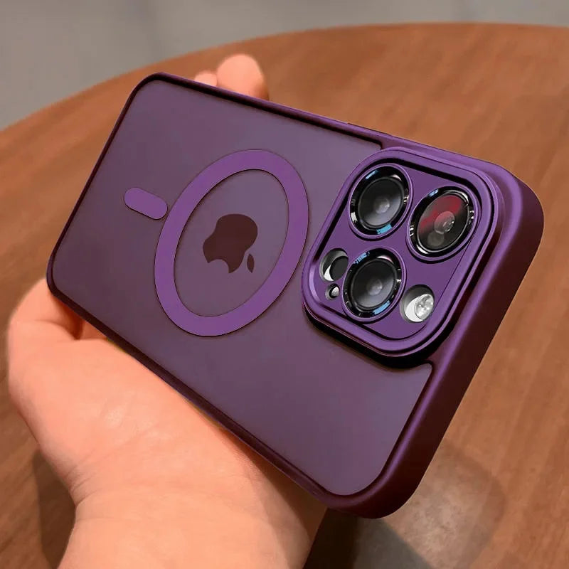 2024Magnetic Luxury Matte Translucent Shockproof Case For iPhone 16 Pro Max 15 14 13 12 11 Pro Max For Magsafe Wireless Charg