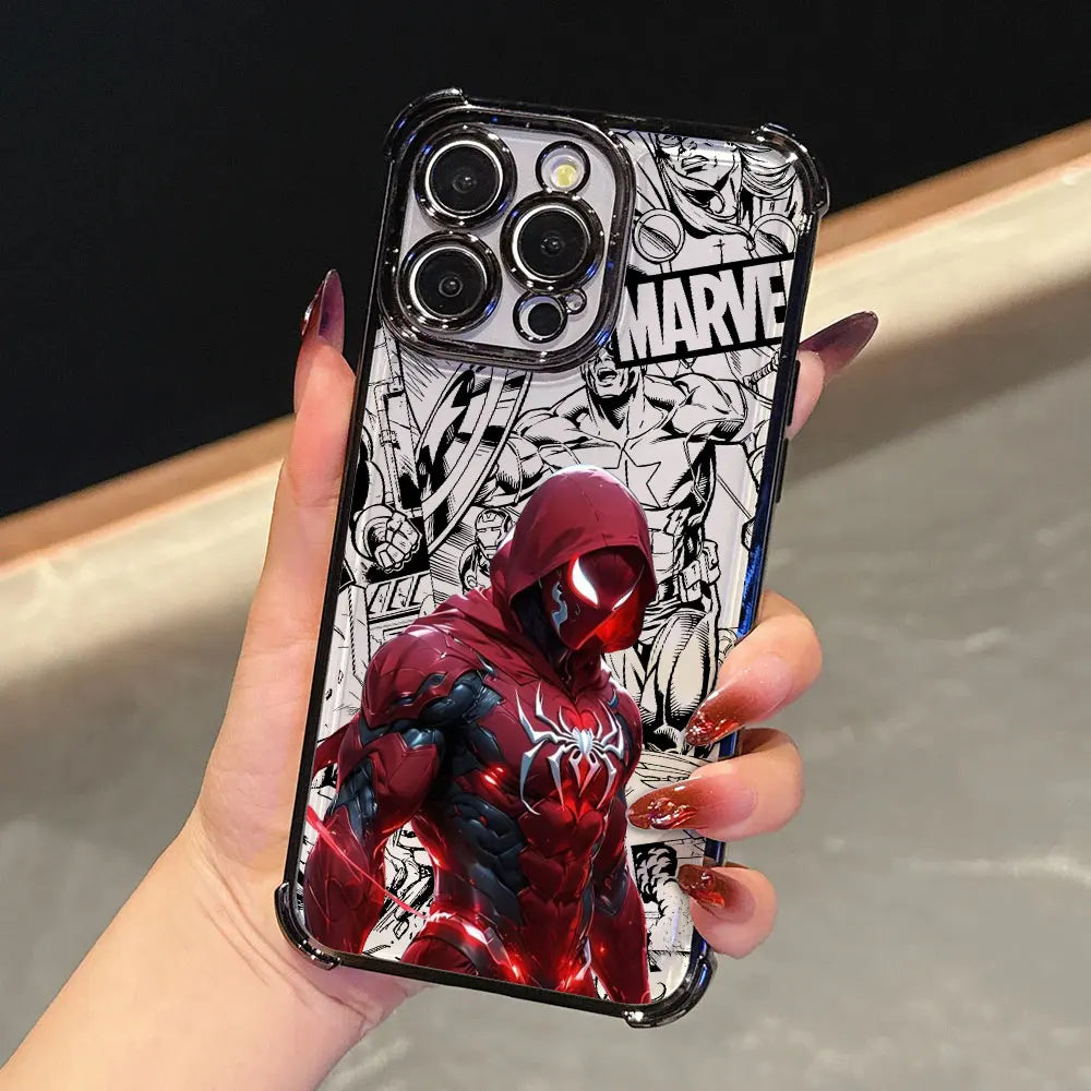 Iron Spider Man Captain America Luxury Case For iPhone 17E 17 16 Pro 15 14 13 12 11 Pro Max 17 Air 16 E Plus Silicon Phone Cover