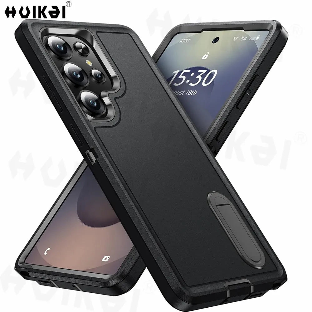 For Samsung Galaxy S26 Ultra S26 S25 Ultra S24 Plus Shockproof Case Heavy Duty Anti-Scratch Rugged Grade Kickstand Phone Cover