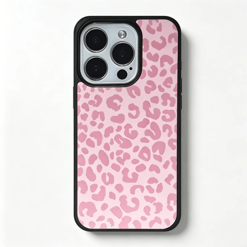 INS Sweet Cool Girl Leopard Pattern Bow Phone Case For iPhone17 Air 16Pro Max 15 14 12 13 11 Pro Plus Anti Fall Protective Cover