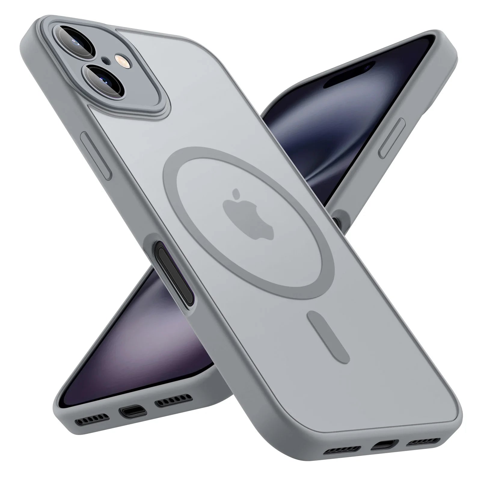 Luxury Frosted Phone Case For iPhone 17 16 15 14 13 12 11 Pro Max Plus 17 Air 16e For Magsafe Matte Transparent Magnetic Cover