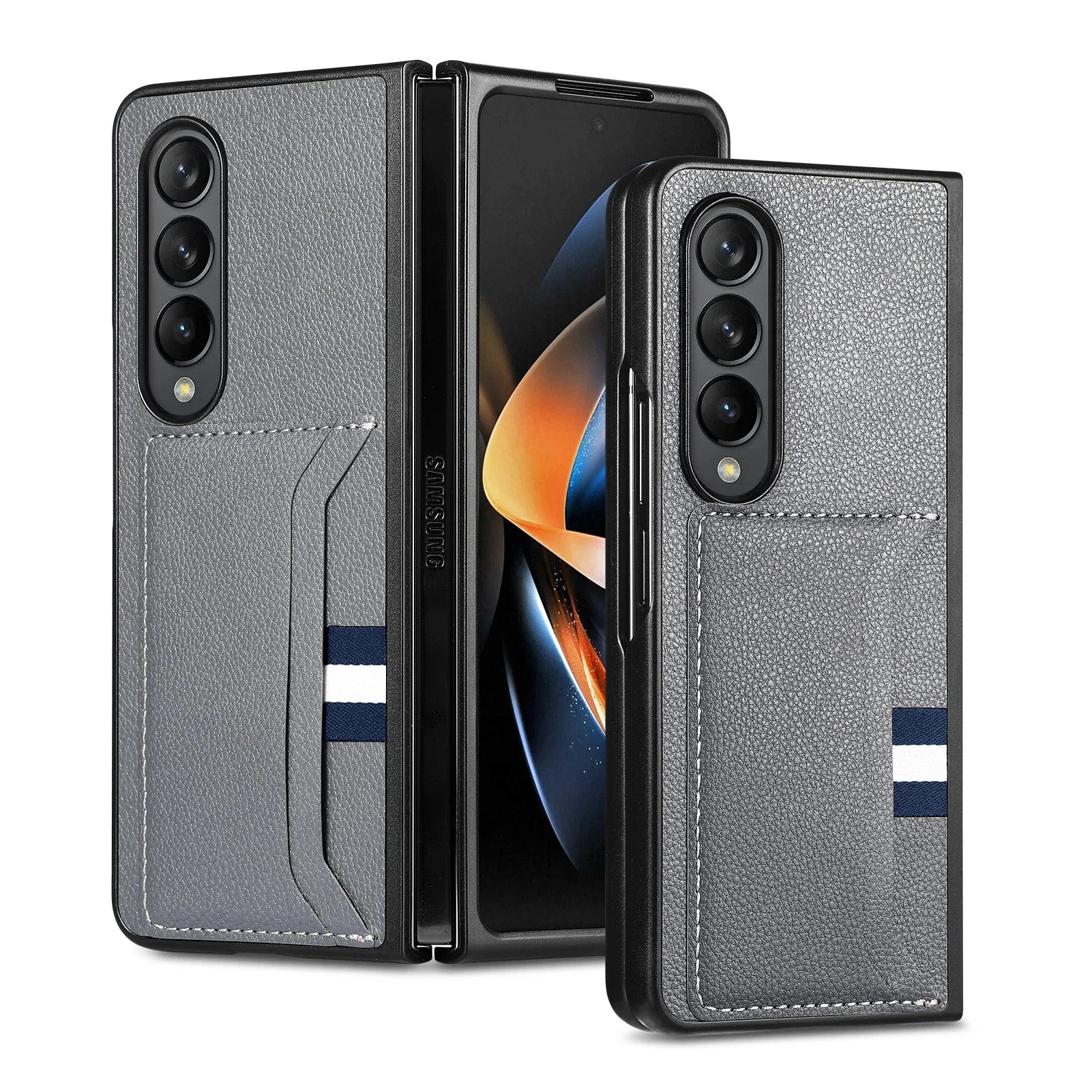 fold7 fold6 Fold4 Fold3 Fold2 fold5 Card Slot Leather Phone Accessories Case for Samsung Galaxy Z Fold 7 6 4 5 5G Fold 3 2