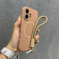 Original Liquid Silicone For Magsafe Case for iPhone 17 16 15 14 Plus 13 12 Pro Max Soft Shockproof Magnetic Lanyard Strap Cover