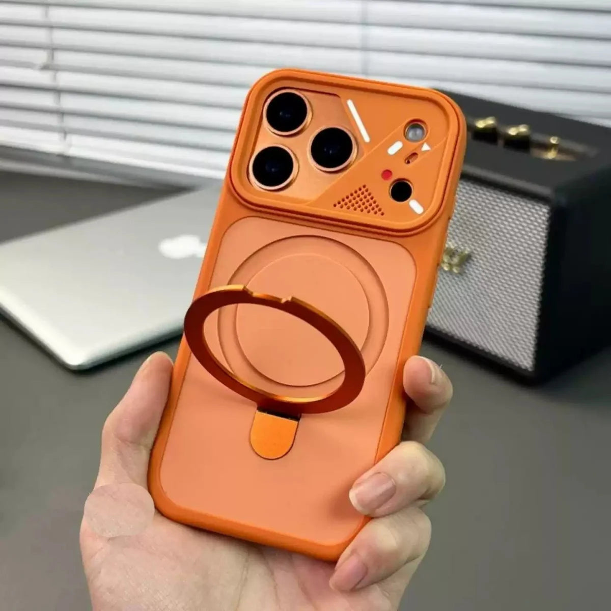 Luxury Metal Ring Bracket For Magsafe Magnetic Phone Case For iPhone 17 Air 16 E 15 14 13 12 11 Pro Max Plus Matte Bumper Cover