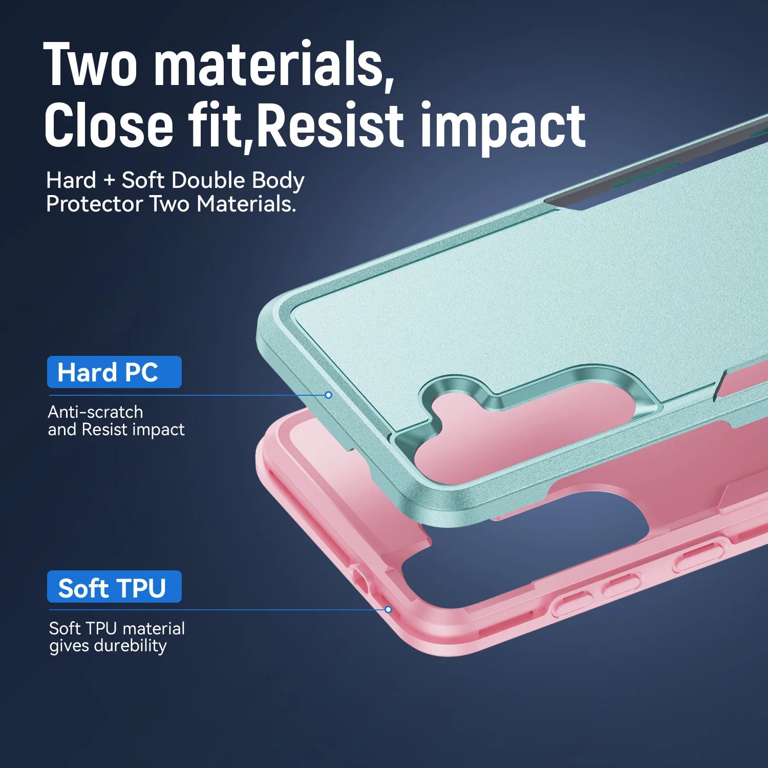 Hybrid Color Shockproof Phone Case for Samsung Galaxy A57 5G A17 A37 A56 A36 A16 A26 A55 A35 A15 A54 A14