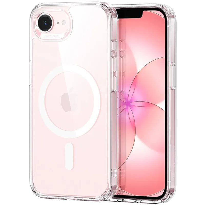Magnetic Clear Phone Case for Magsafe IPhone Air 17 E 16 15 14 13 12 11 Pro Max Plus 17E 16E Mac Safe Transparent Bumper Cover