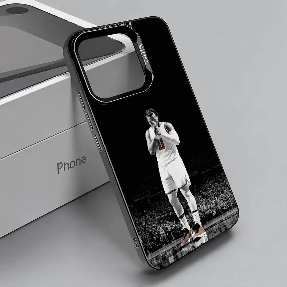 basketball star J-Jalen Brunson Phone Case For iPhone 17,16,15,14,13,12,11 Plus,Pro Max,XS,Colorful Silver Cover