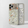 for MagSafe Geometric Graffiti Matte Magnetic Case for IPhone 15 16 17 Pro Max Wireless Charging Shockproof Lens Coverage Cover