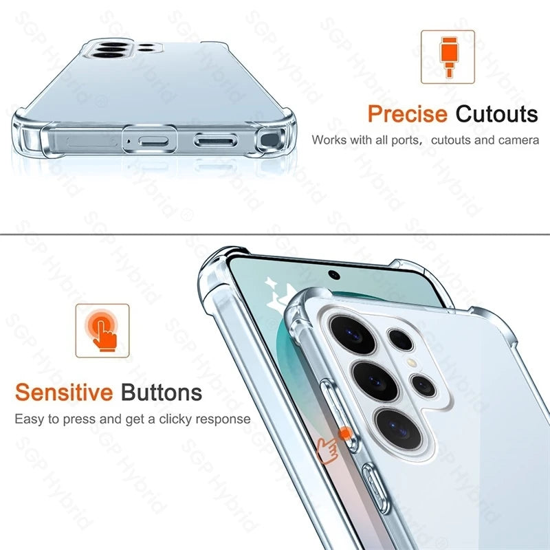 S26Ultra Case Anti-Yellow Clear TPU Soft Cover For Samsung Galaxy S26 Ultra SamsungS26 S 26 Plus S26+ 5G Armor Shockproof Coque