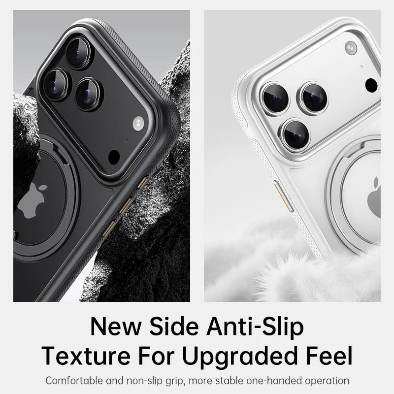 360° Mechanical Torque-Sound Rotating Stand Holder Magnetic Magsafe Phone Case For iPhone 16 15 14 13 17 Pro Max Plus 17Air 16E