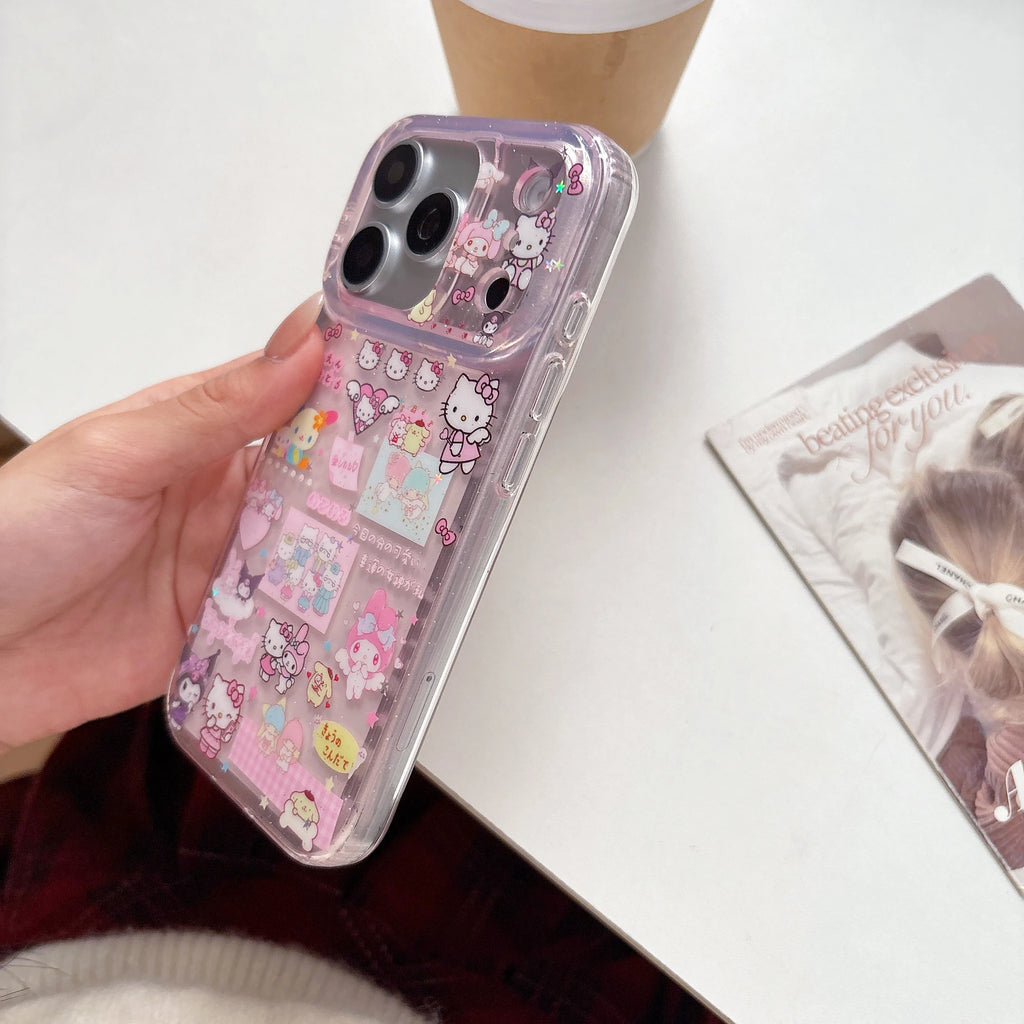 Luxury IMD Sanrio Hellos Kitty Kuromis Melodys Phone Case For iPhone 17 Pro Max 16 Pro 15 Pro 14 Pro Max Shockproof Back Cover