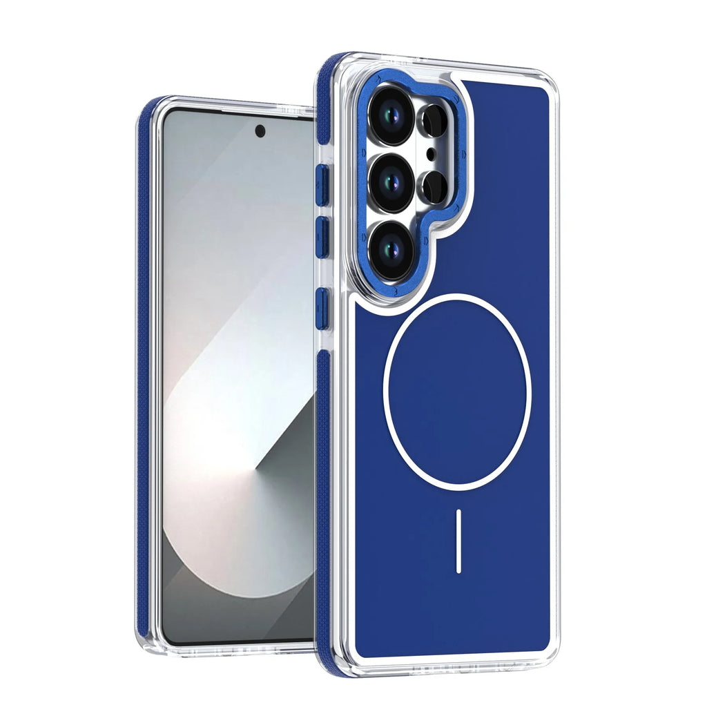 Frosted Frame Magnetic For Magsafe Cases For Samsung Galaxy S26 S25 S24 Ultra Wireless Charging Acrylic Bumper Cell Phone Cover
