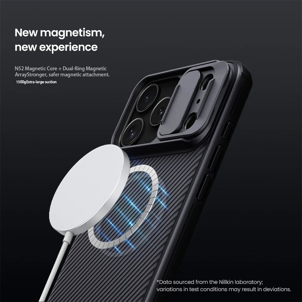 NILLKIN For iPhone 17 Pro Max / 17 Pro MagSafe Case CamShield Pro Magnetic Charging Slide Camera Cover For iPhone17 / Air