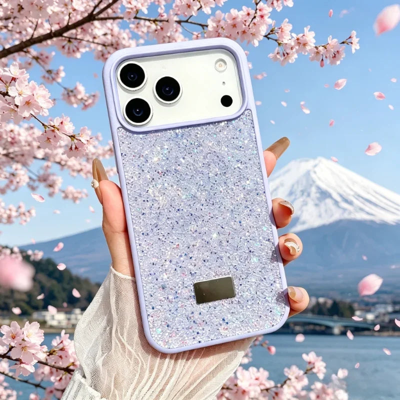 Luxurious Dopamine Shiny Glitter Diamond Case For IPhone Air 17/16E 15 14 Plus 13 12 Pro Max Glitter Rhinestone Shockproof Cover