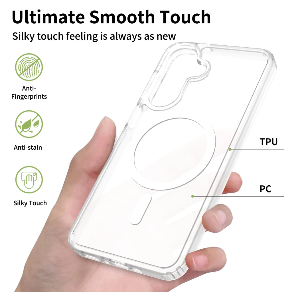 Matte For Magsafe Case For Samsung S26 S25Edge S24 S23 Ultra Plus FE A57 A37 A27 A17 A07 A56 A36 Translucent Hybrid Bumper Cover