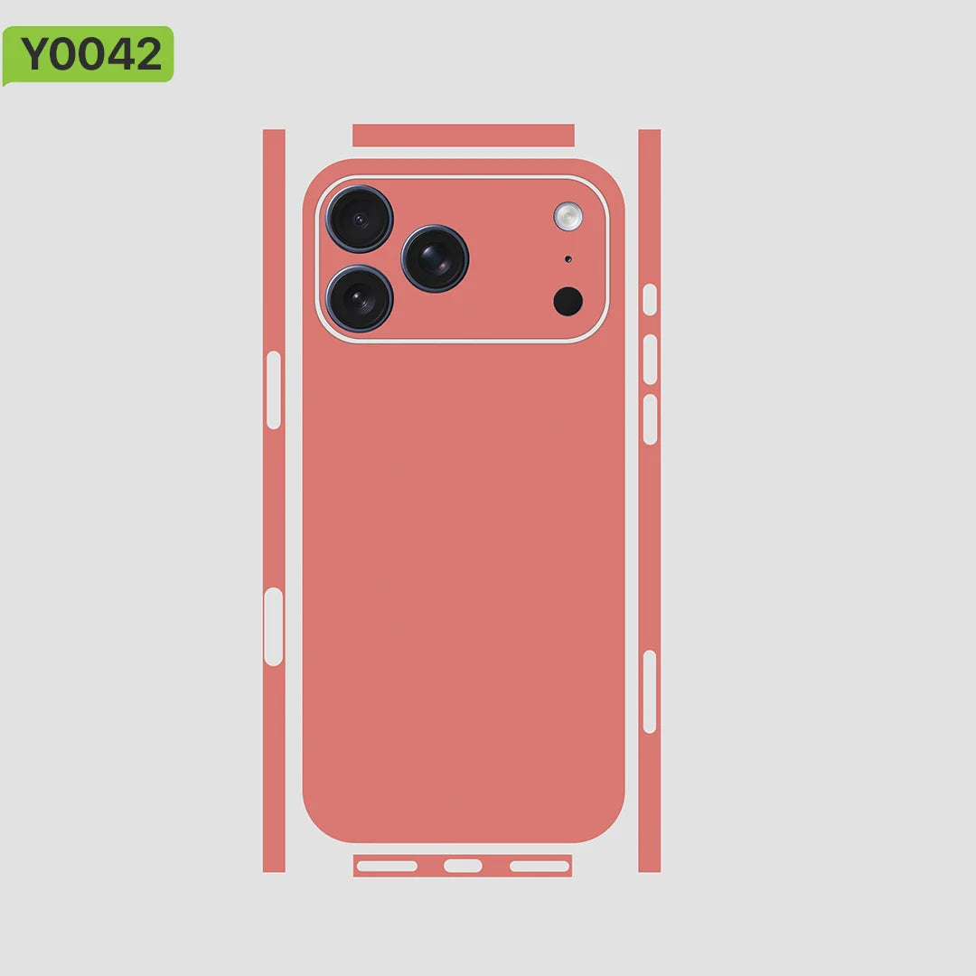 For Apple iPhone 17 16 15 14 iPhone13 Pro Max Full body Wrap Decal Skin Plain color Rear Protective Sticker Film