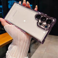 For Samsung Galaxy S26 Ultra  Case Camera Lens Film Protection Luxury Plating Transparent Silicone Airbag Bumper Back Cover