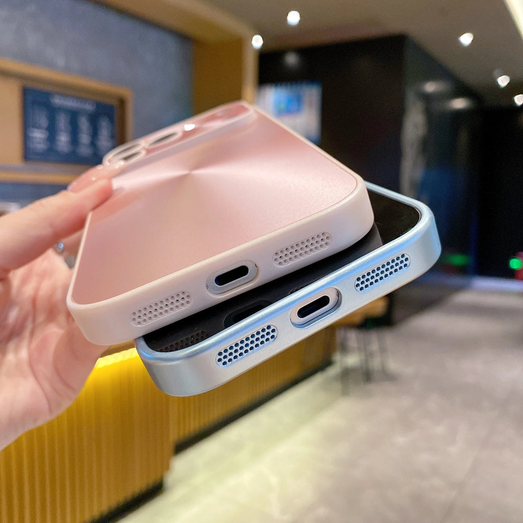 Laser Aurora CD Pattern Matte Case For iPhone 17 Air 16 15 14 13 12 11 Pro Max Plus Shockproof Glass Lens Bumper Phone Cover