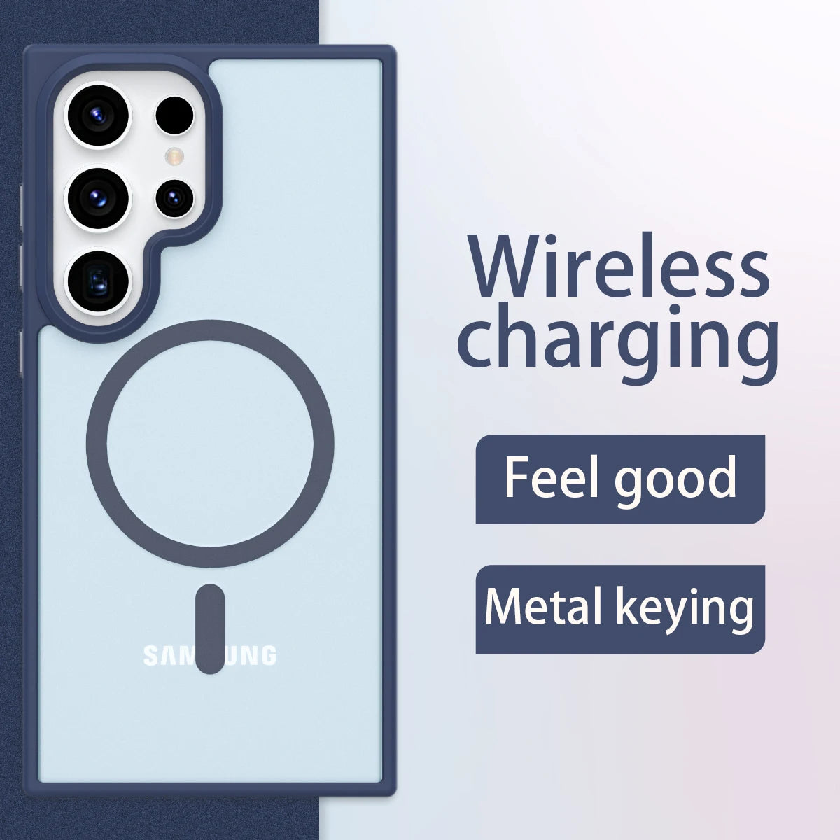 Luxury Skin Feel Translucent Magnetic Case for Galaxy S25 Ultra S21 S22 S23 S24 Plus Suport Magsafe Wireless Charging Case Funda