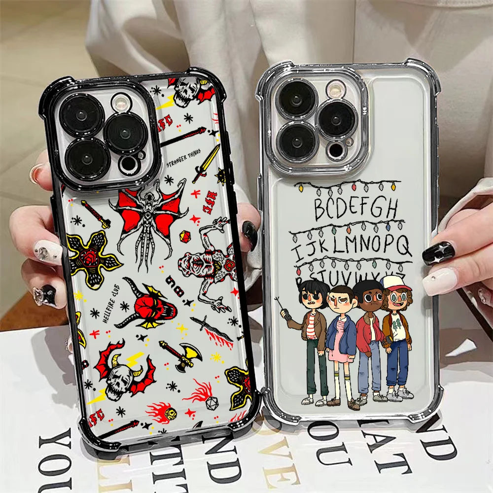 Luxury S-Stranger things Phone Case For iPhone 17 16e 16 15 14 13 12 11 Pro Max X XR XSMax 7 8 Mini Air Plus Anti-Fall Airabag