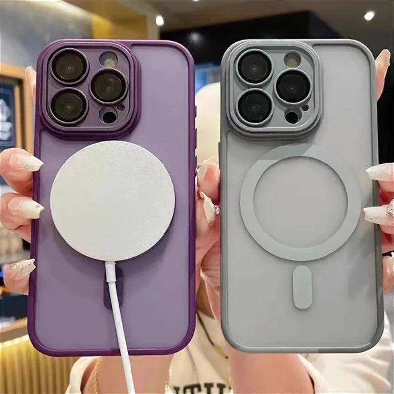 Magnetic for Magsafe Case For iPhone 17 16 15 14 13 12 Pro Max 11 Lens Protector Phone Cases For iPhone Air 15 16 Plus Cover