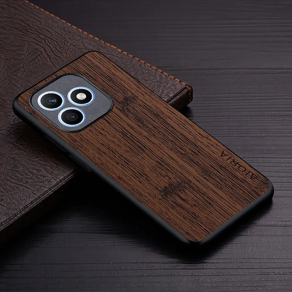 Case for Honor X5c X5d Plus honor X8d X6d 5G funda bamboo wood pattern Leather Luxury phone cover for Honor X5c Plus case coque