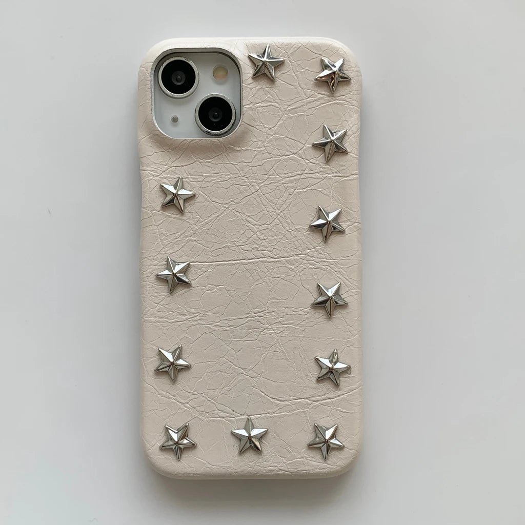Advanced Stereoscopic Metal Stars Cowboy Pattern Leather Shockproof Protective Cover Case for iPhone 17 16 15 14 13 Pro Max