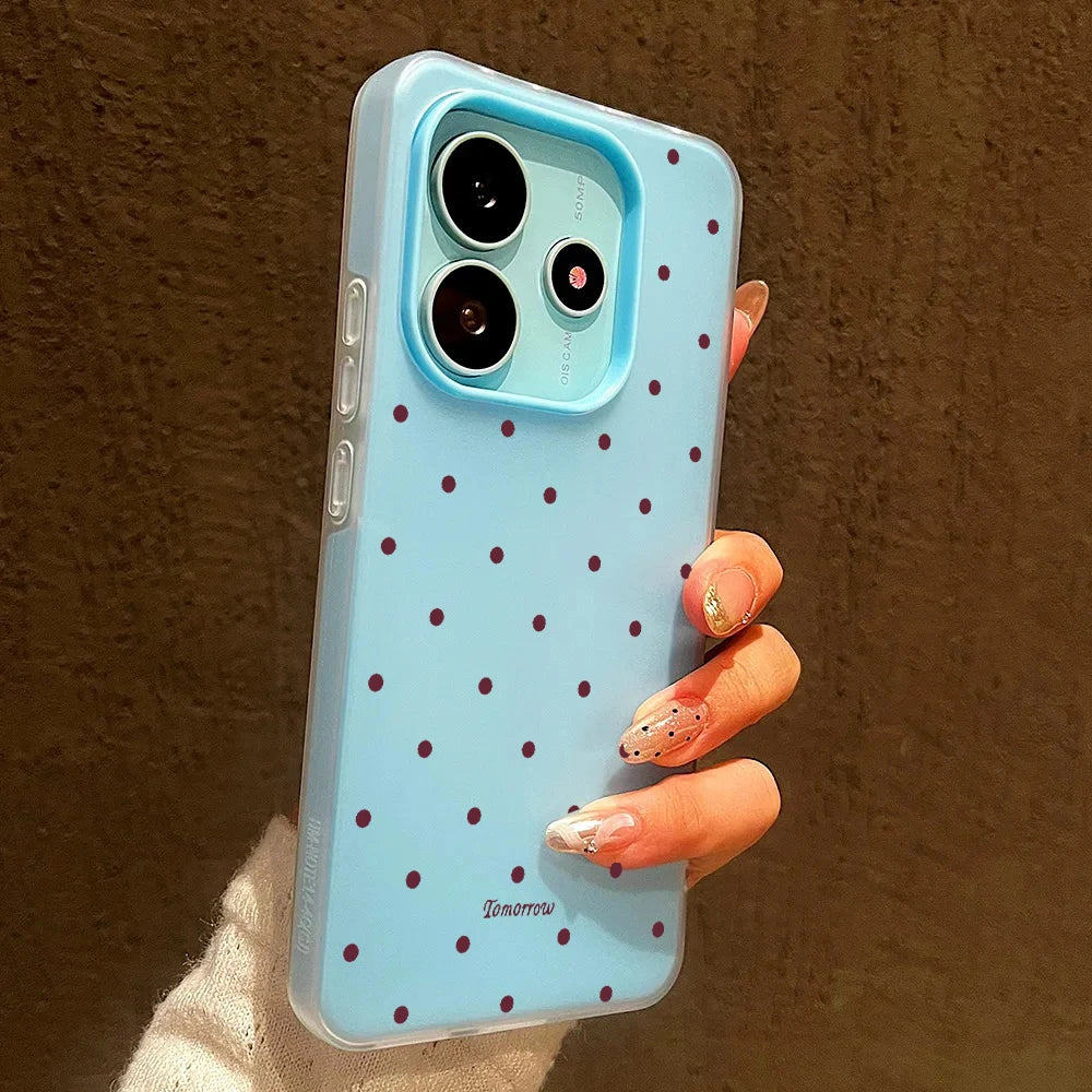 Simple Stripe Polka Dot Case For Samsung Galaxy S26 Ultra S25 S24 S23 Plus Ultra 2-in-1 Candy Matte Color Hard Shockproof Cover