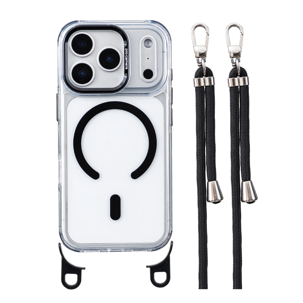 Suitable for Apple iPhone magnetic 17 Pro Max four-corner hanging strap for wireless charging 16 Pro, 15, 14, 13 phone cases