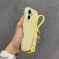 Soft Matte Candy Transparent Phone Case For iPhone 17 16 Pro Max 15 14 13 12 11 XS X 7 8 Plus 16e Hand Wrist Strap Lanyard Cover
