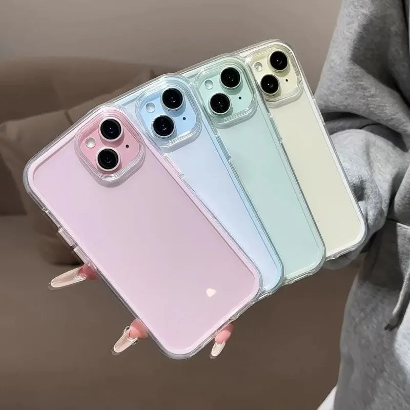 Luxury Candy Color Frame Clear Back Phone Case For iPhone 17 16 15 14 13 12 Pro Max 11 16PLUS 17 Acrylic Shockproof Bumper 2030