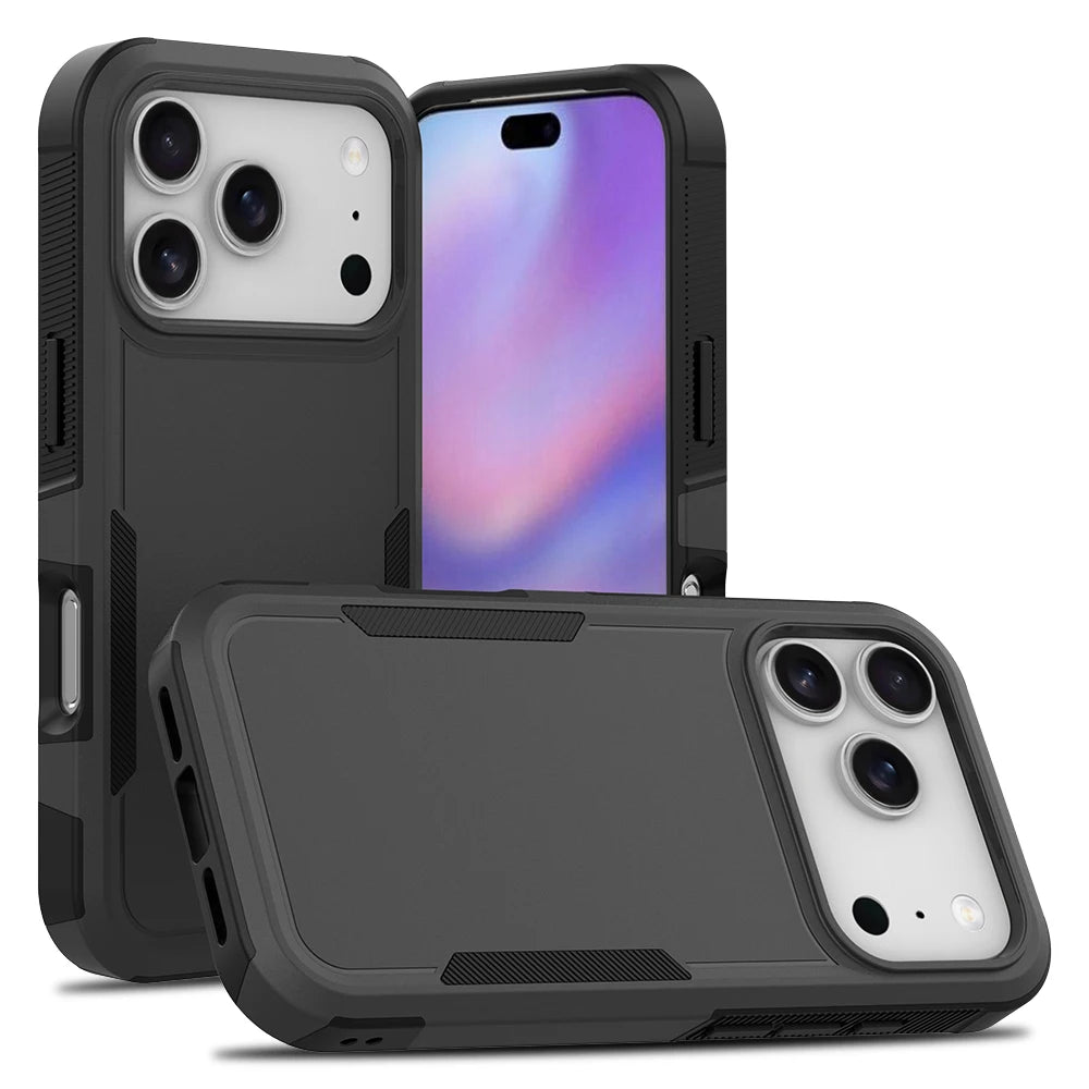 Hybrid Rugged Armor Shockproof Case For iPhone 17 Air 16E 16 15 14 Plus 13 12 11 Pro Max Dual Layer Hard Strong Protection Cover