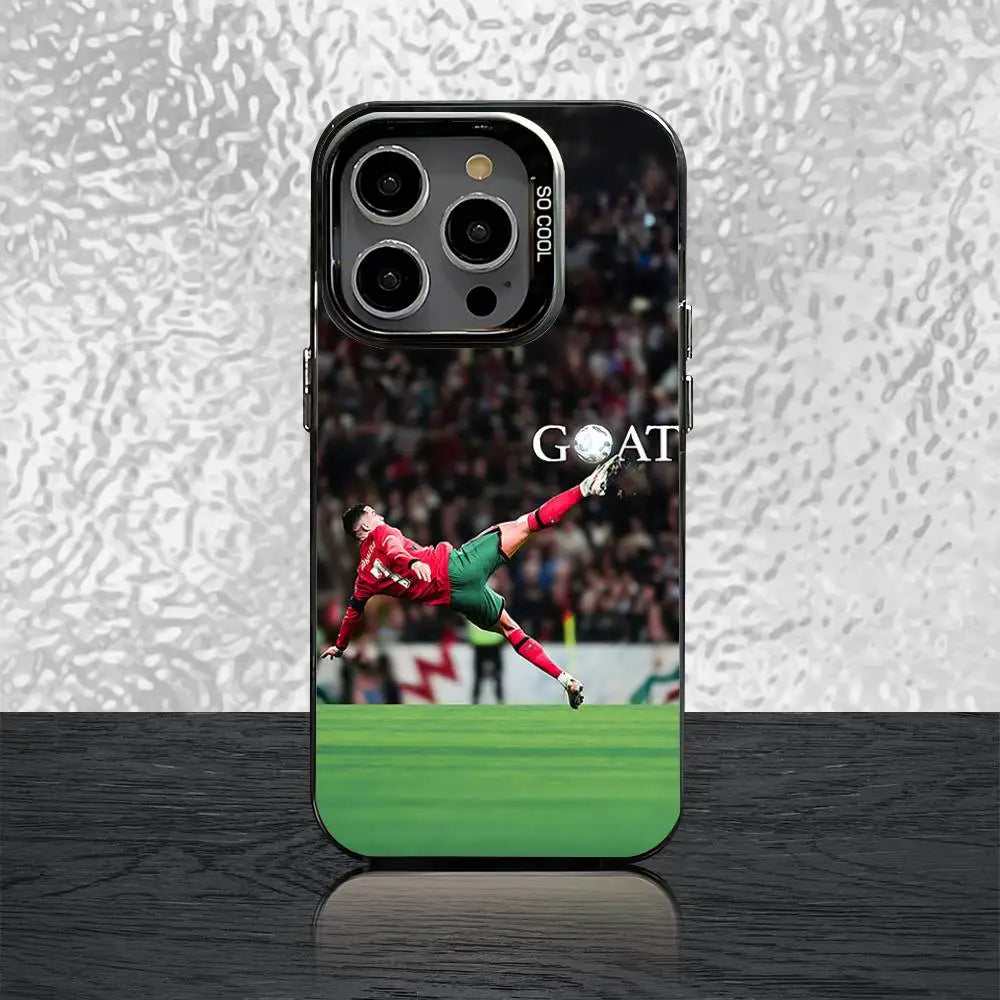 7 FOOTBALL Phone Case For iPhone 16,15,14,13,12,11,Pro,Max,Plus,Mini,SE Cr7 R-ROnAlDoS Black Candy Matte Shockproof Cover