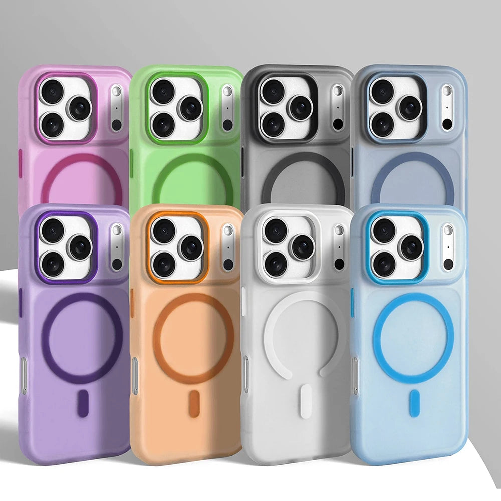 Matte Transparent Candy Colour Magnetic Phone Case For iPhone 11 12 13 14 15 16 Pro Max 17 Pro Max Air 11 Shockproof Soft Cover