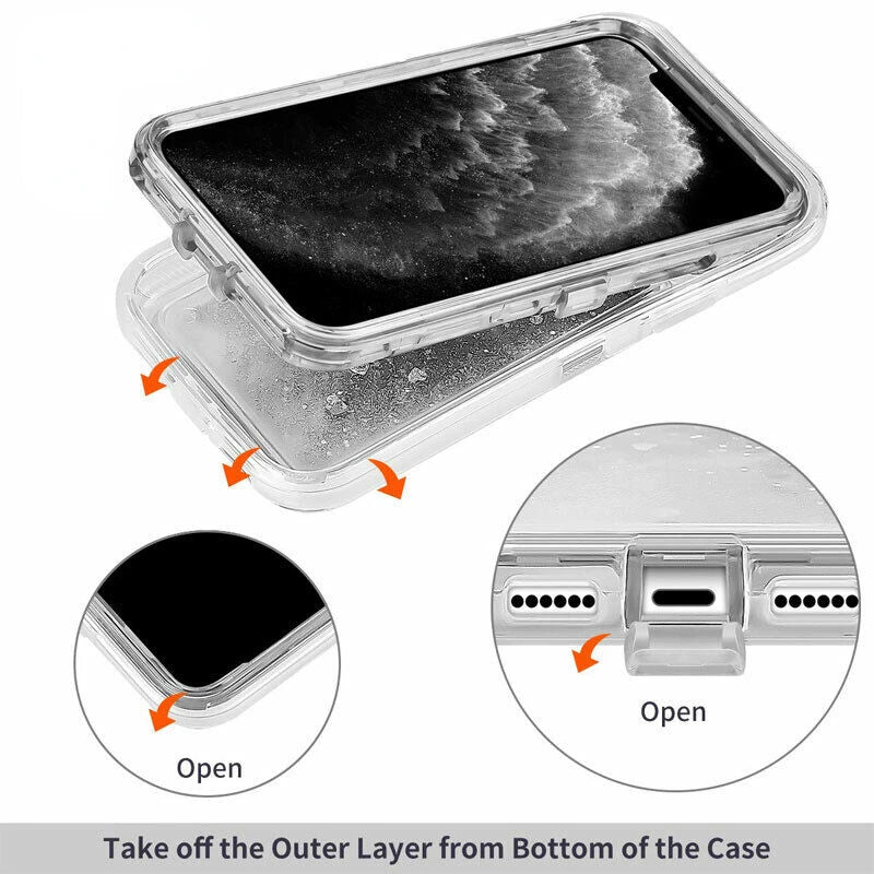 Hybrid Heavy Duty 360 Full Body Case For iPhone 17 16 15 14 13 11 12 Pro Max XS XR XS 7 8Plus Transparent Shockproof Armor Cover