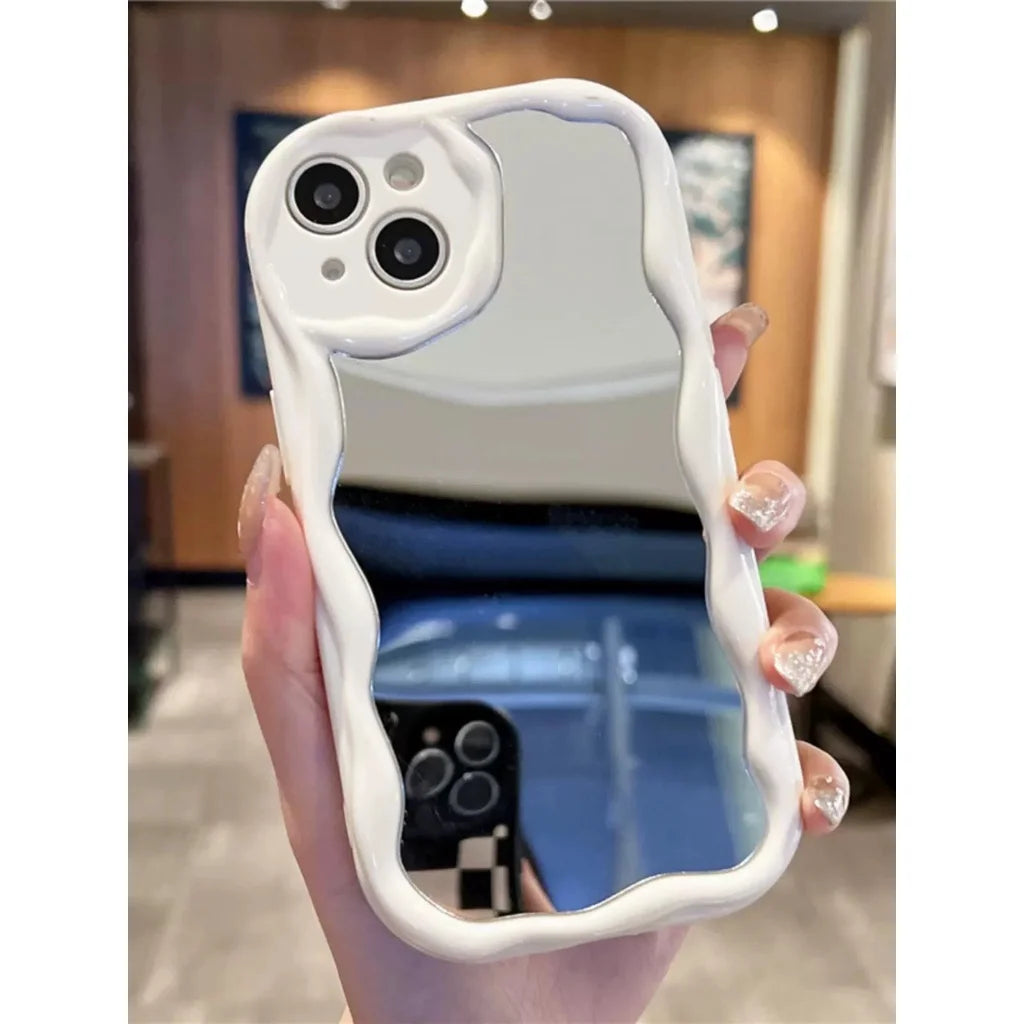 Make Up Mirror Phone Case For Iphone 17 Air 16 Pro Max 15 14 13 12 11 Pro Max 16e Plus12 13 mini 16+ Casing Cat  Soft Cute