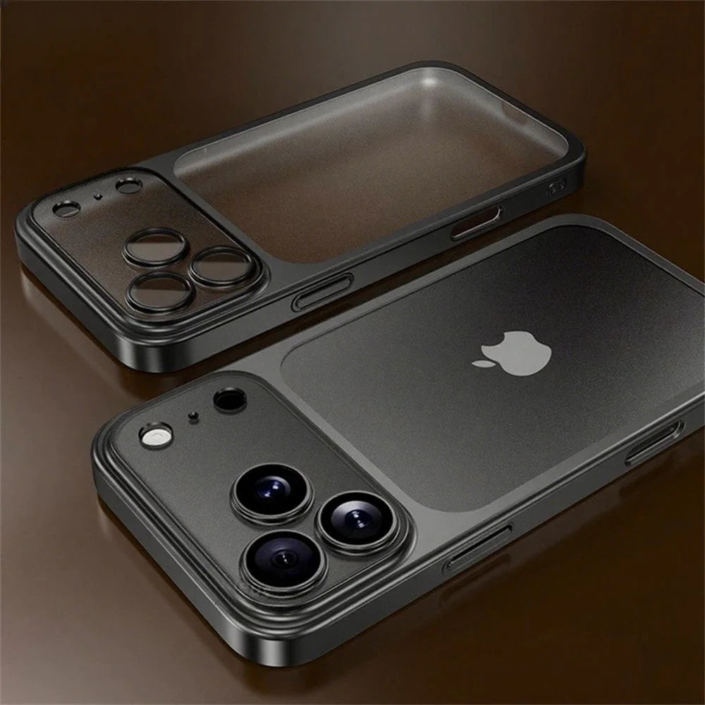 Luxury Plating Color PC Transparent Phone Case For IPhone 17Pro Max 17Air Lens Protection Matte Transparent BackPlate Hard Cover