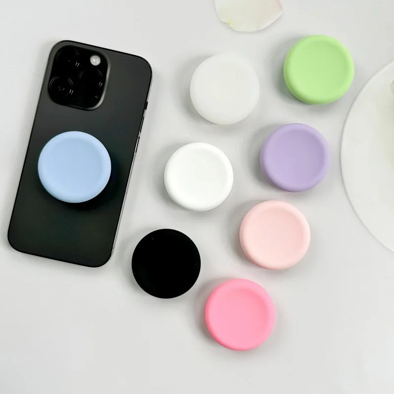 Silicone Round Phone Grip Stand Holder Pocket Socket Griptok Foldable Finger Ring Phone Stand for Mobile Phone Samsung