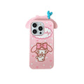 Sanrio Cute 3D Cartoon My Melody Phone Case For 16 Pro Max 17 15 14 13 12 11 Pro Max 4 5 6 7 8 Plus SE Cute Soft Silicone Cover